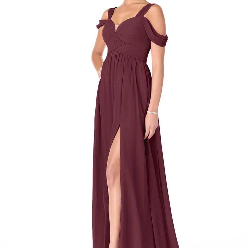 NEW! Azazie Lianne Cabernet Chiffon Gown